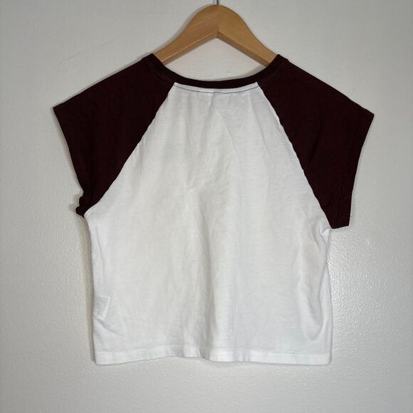 H&M Baby Tee Valencia Spain Brown and White size Large - Picture 2 of 5